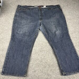 True Nation Athletic‎ Fit Jeans Mens 55x28 Dark Wash Straight Leg Y2K Blue Denim